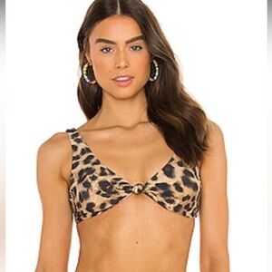NWT PQ Reversible Bikini Top in Leopard & Floral